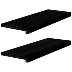 Vidaxl vensterbanken 2 st 70x30x2 cm massief eikenhout bruin-zwart