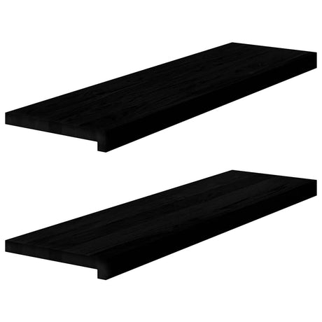 Vidaxl vensterbanken 2 st 90x30x2 cm massief eikenhout bruin-zwart