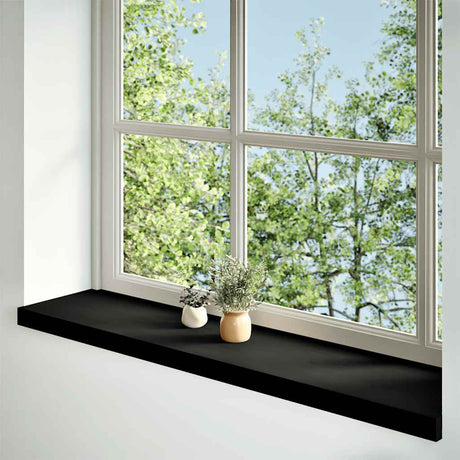 Vidaxl vensterbanken 2 st 100x30x2 cm massief eikenhout bruin-zwart
