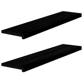 Vidaxl vensterbanken 2 st 110x30x2 cm massief eikenhout bruin-zwart