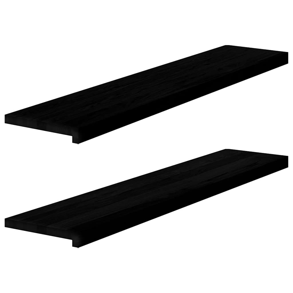 Vidaxl Sills 2 PCS 120x30x2 Cm de roble sólido marrón oscuro