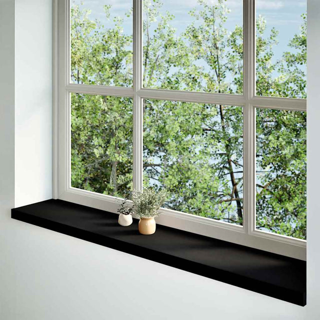 Vidaxl vensterbanken 2 st 140x30x2 cm massief eikenhout bruin-zwart