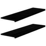 Vidaxl Window Sills 2 PCS 140x40x2 cm Solid eg træ mørkebrun