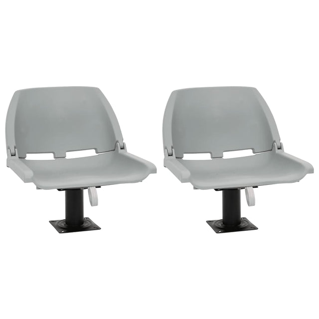 Vidaxl 4-delige bootstoelenset inklapbaar 48x51x41 cm grijs