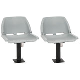 Vidaxl 4-delige bootstoelenset inklapbaar 48x51x41 cm grijs