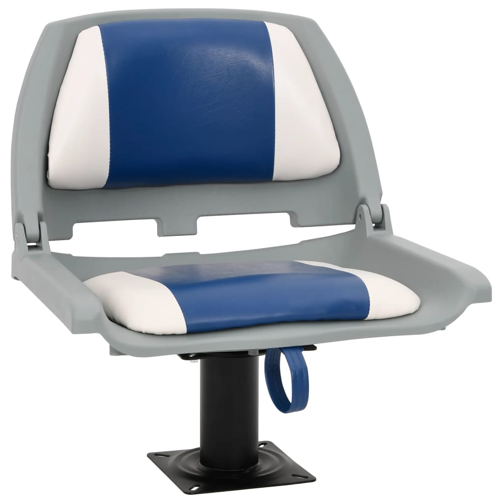 Vidaxl Juego de asiento de bote de 2 piezas plegable 48x51x41 cm azul y blanco