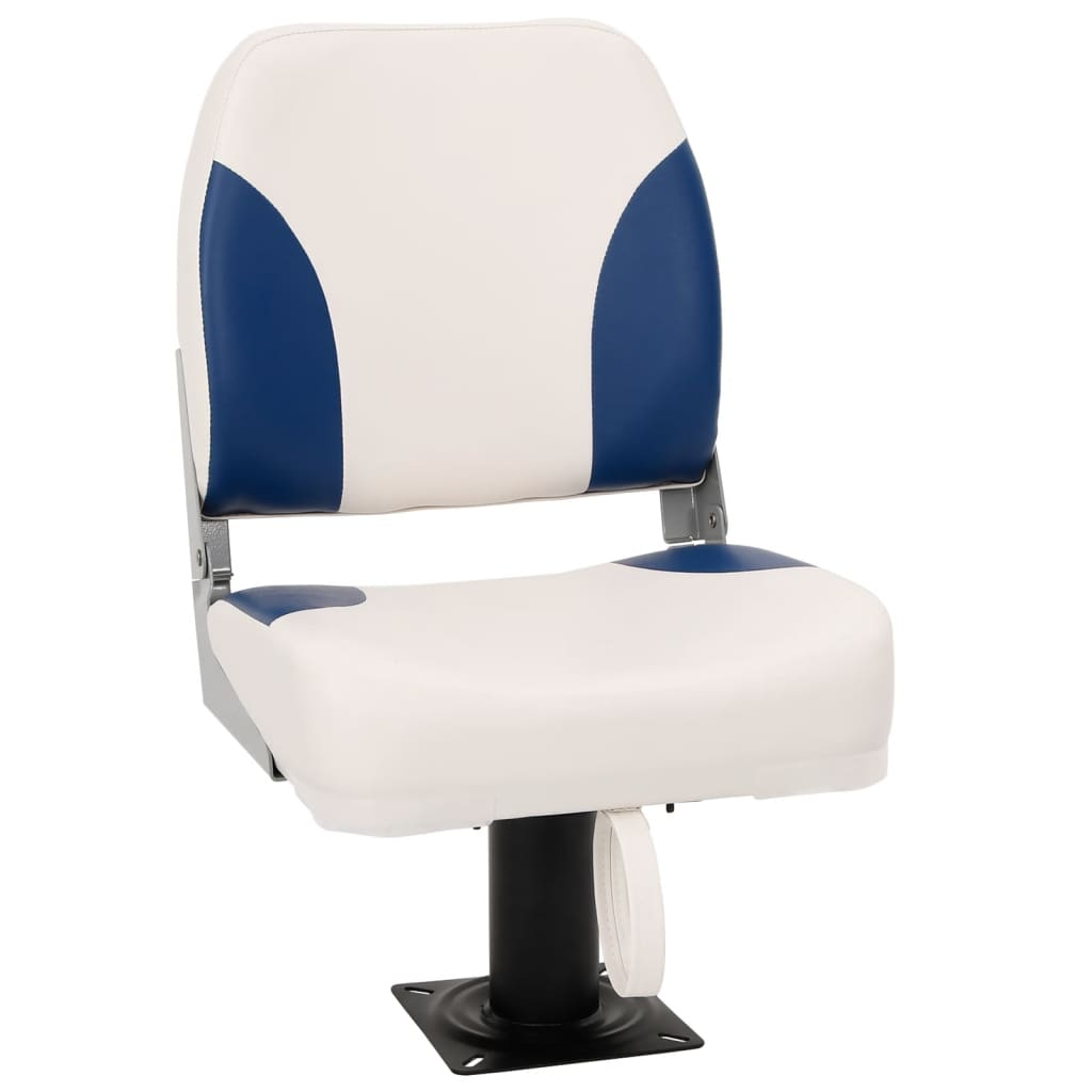 Vidaxl Juego de asiento de bote de 4 piezas plegable 41x36x48 cm azul y blanco