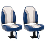 Vidaxl bootstoelen inklapbaar 2 st met hoge rugleuning