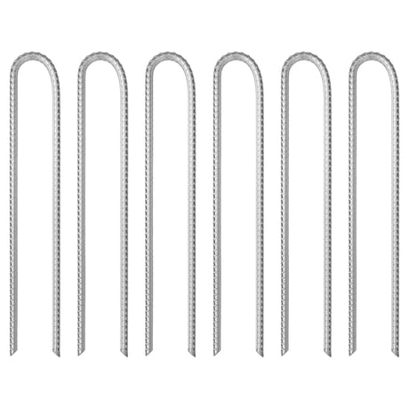 Vidaxl tentharingen 6 st u-vormig ø10 mm 37 cm gegalvaniseerd staal