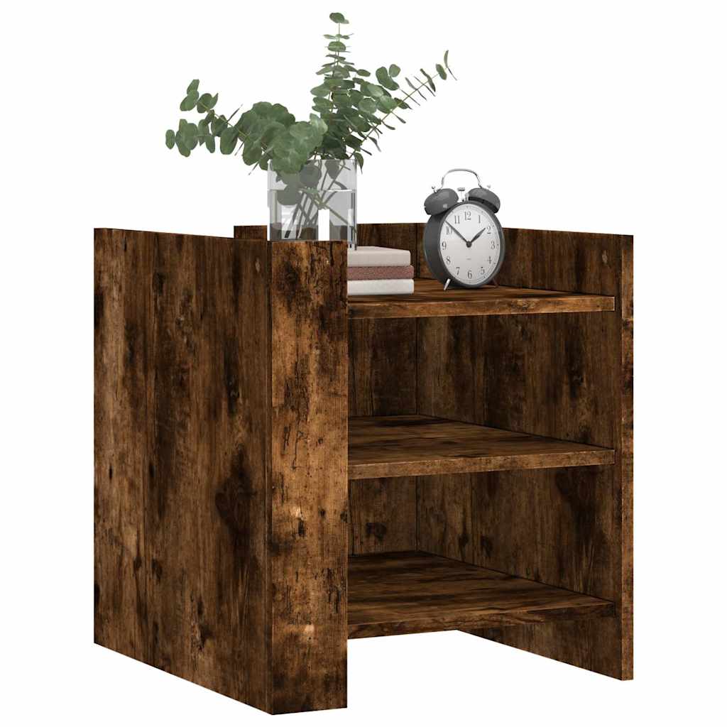 Vidaxl nachtkastje 45x50x50 cm bewerkt hout gerookt eikenkleurig