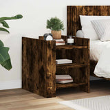 Vidaxl nachtkastje 45x50x50 cm bewerkt hout gerookt eikenkleurig