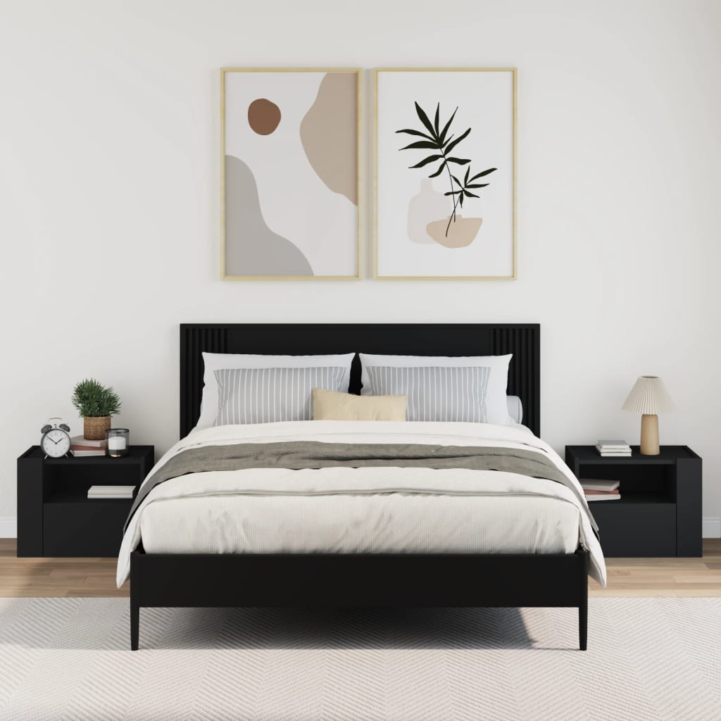 Vidaxl nachtkastjes wandgemonteerd 2 st 45x30x35 cm zwart