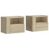 Vidaxl nachtkastjes 2 st wandgemonteerd 45x30x35 cm sonoma eikenkleur