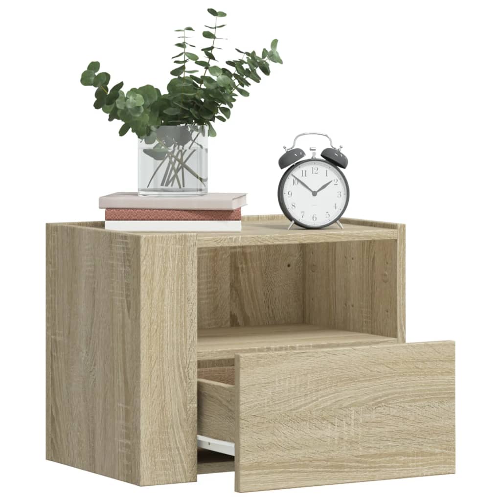 Vidaxl nachtkastjes 2 st wandgemonteerd 45x30x35 cm sonoma eikenkleur
