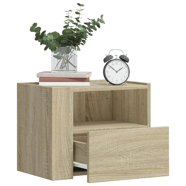 Vidaxl nachtkastjes 2 st wandgemonteerd 45x30x35 cm sonoma eikenkleur