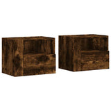Vidaxl nachtkastjes 2 st wandgemonteerd 45x30x35 cm gerookt eikenkleur