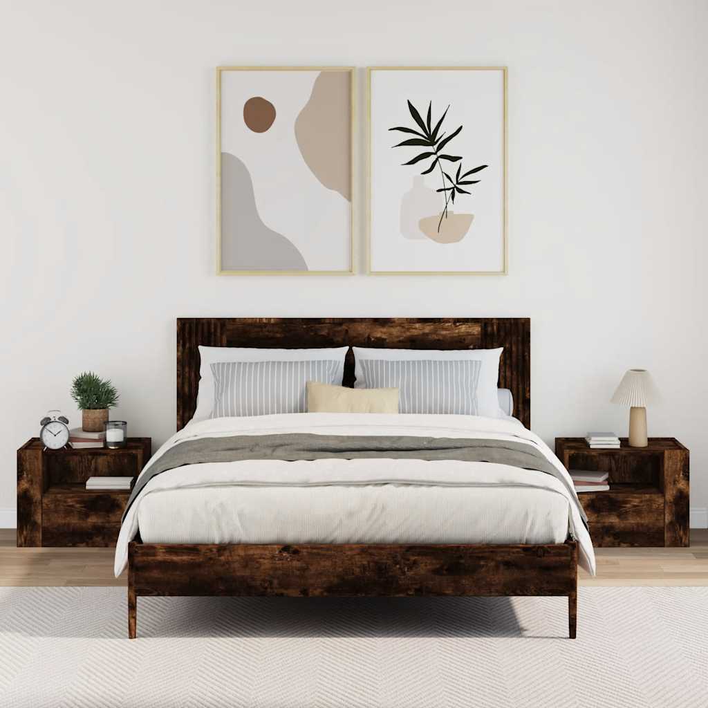 Vidaxl nachtkastjes 2 st wandgemonteerd 45x30x35 cm gerookt eikenkleur