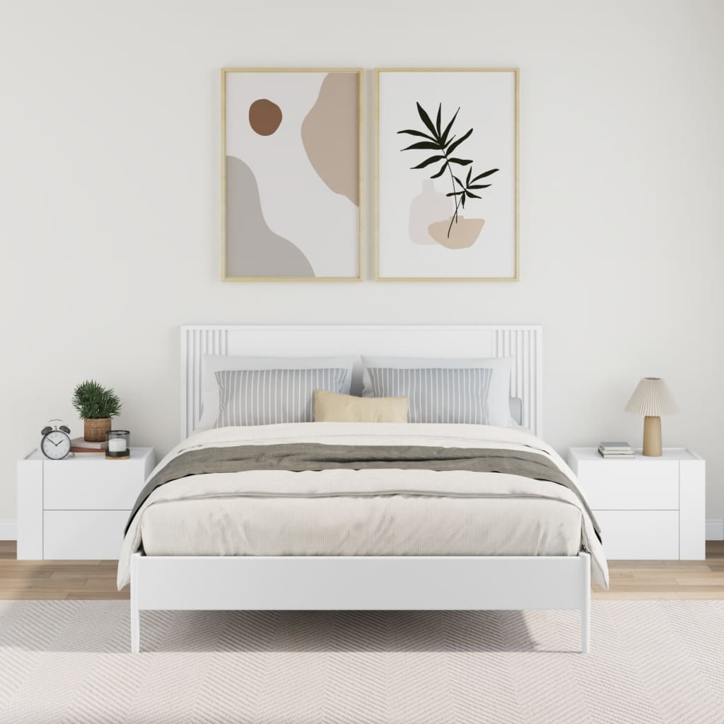 Vidaxl nachtkastjes 2 st wandgemonteerd 45x30x35 cm wit