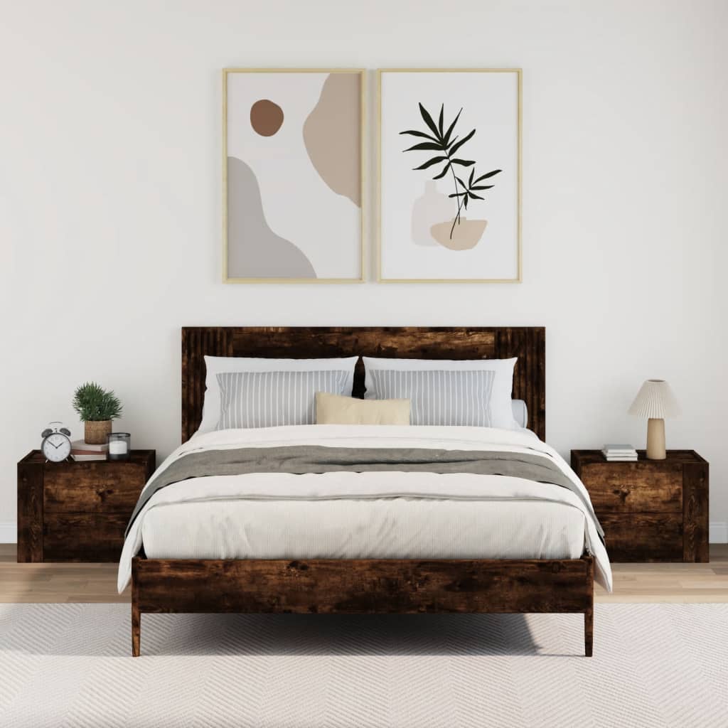 Vidaxl nachtkastjes 2 st wandgemonteerd 45x30x35 cm gerookt eikenkleur
