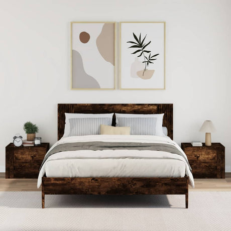 Vidaxl nachtkastjes 2 st wandgemonteerd 45x30x35 cm gerookt eikenkleur