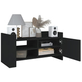Vidaxl tv-meubel 80x35x40 cm bewerkt hout zwart