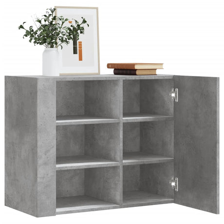 Vidaxl wandkast 75x35x60 cm bewerkt hout betongrijs