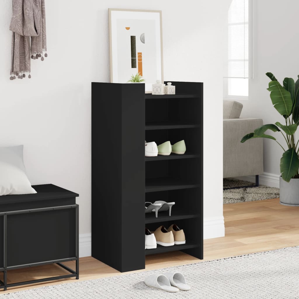 Vidaxl Shoe Cabinet 52x37,5x100 cm Property Wood Black