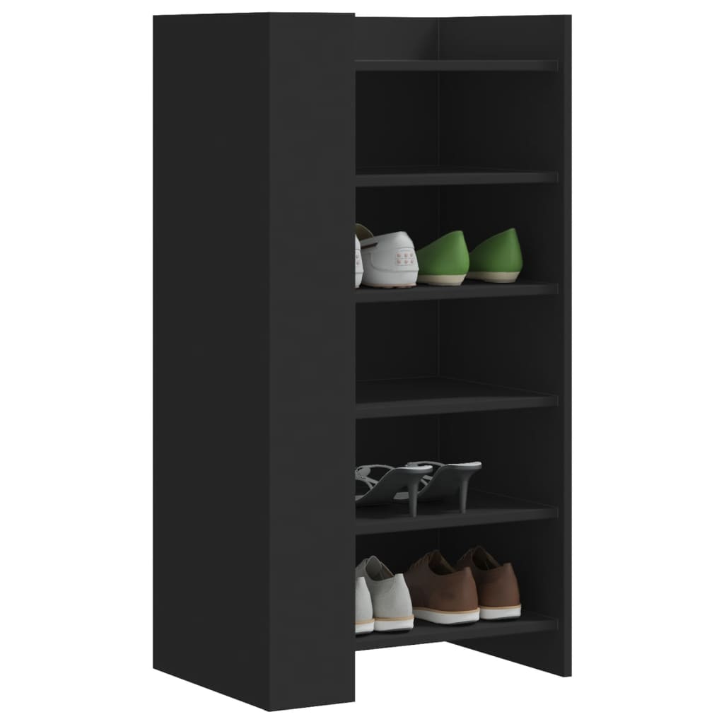 Vidaxl Cabinet da scarpe 52x37.5x100 cm Proprieted Black