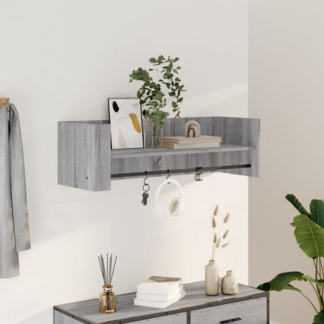 Vidaxl wandschap 100x35x30,5 cm bewerkt hout grijs sonoma eikenkleurig