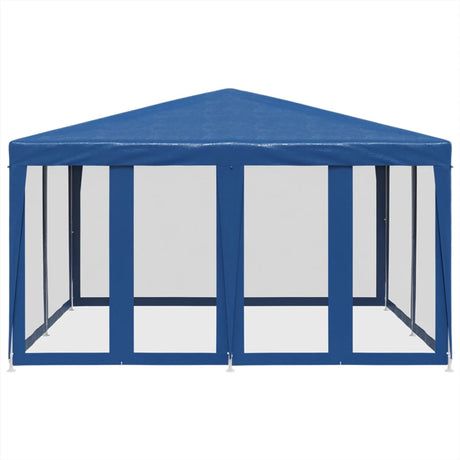 Vidaxl partytent met 8 mesh zijwanden 4x4 m hdpe blauw