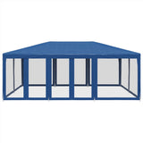 Vidaxl partytent met 10 mesh zijwanden 6x4 m hdpe blauw