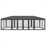 Vidaxl partytent met 12 mesh zijwanden 8x4 m hdpe antracietkleurig
