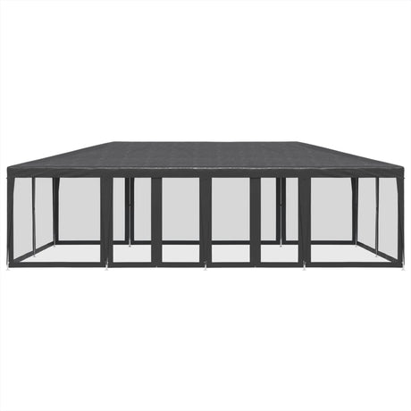 Vidaxl partytent met 12 mesh zijwanden 8x4 m hdpe antracietkleurig
