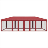 Vidaxl partytent met 12 mesh zijwanden 8x4 m hdpe rood