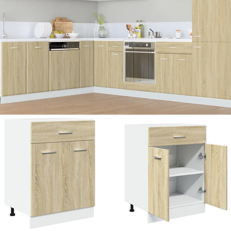Vidaxl onderkast met lade lyon 60x46x81,5 cm sonoma eikenkleurig