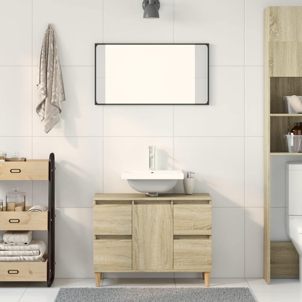 Vidaxl wastafelkast 80x33x60 cm bewerkt hout sonoma eikenkleurig