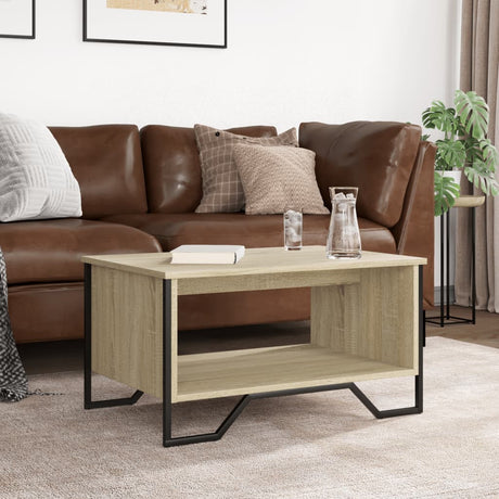 Vidaxl salontafel 75x51x40 cm bewerkt hout sonoma eikenkleurig