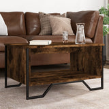 Vidaxl salontafel 75x51x40 cm bewerkt hout gerookt eikenkleurig