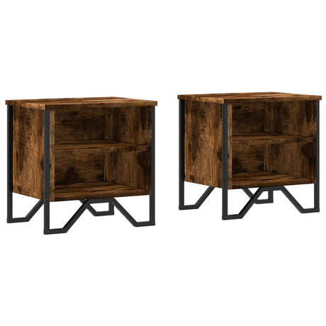 Vidaxl nachtkastjes 2 st 40x30x40 cm bewerkt hout gerookt eikenkleurig