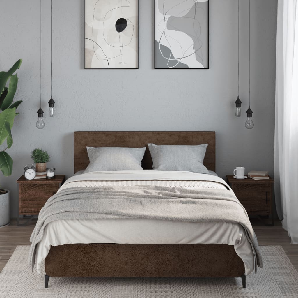 Vidaxl nachtkastjes 2 st 40x30x40 cm bewerkt hout bruin eikenkleur