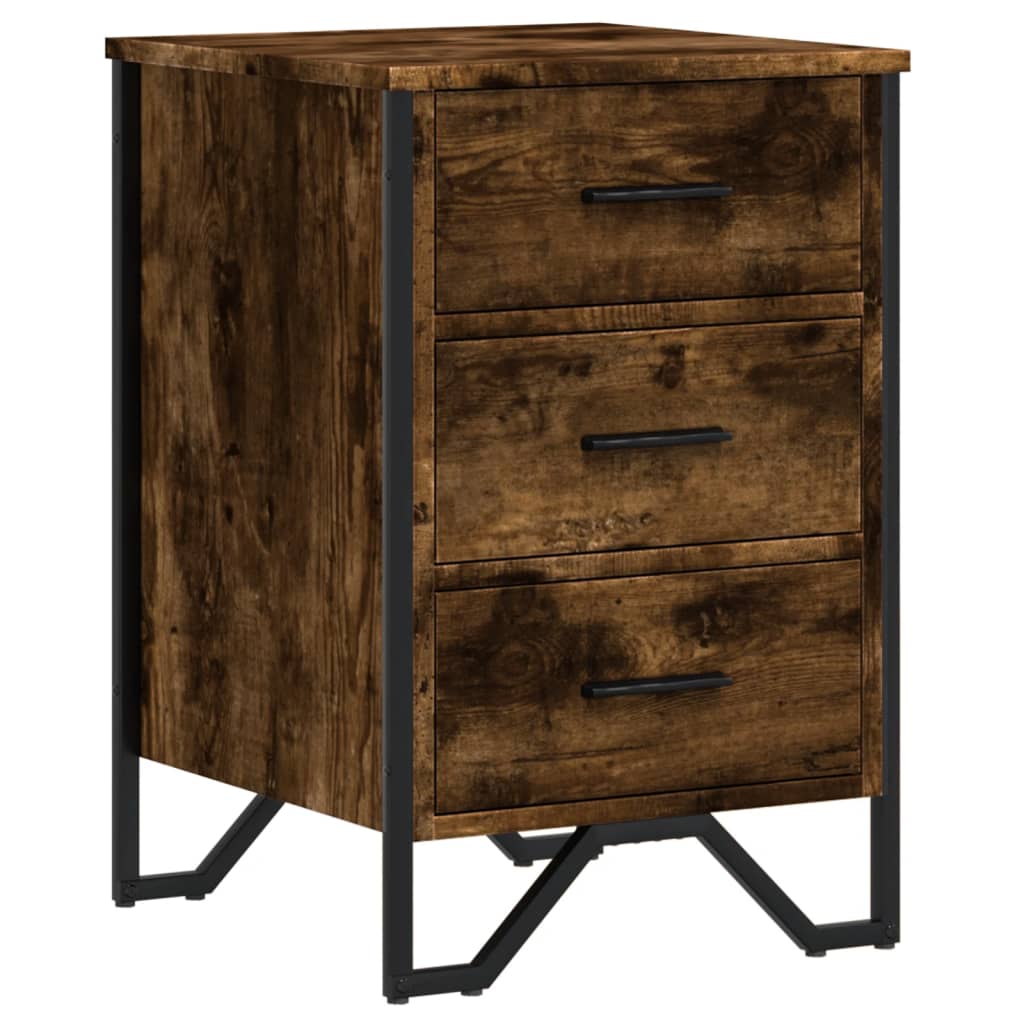 Vidaxl nachtkastje 40x41x60 cm bewerkt hout gerookt eikenkleurig