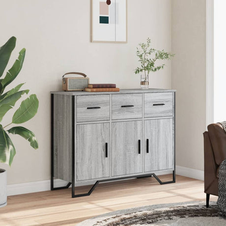 Vidaxl dressoir 97x32,5x74,5 cm bewerkt hout grijs sonoma eikenkleur