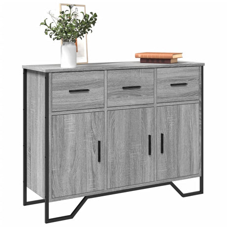 Vidaxl dressoir 97x32,5x74,5 cm bewerkt hout grijs sonoma eikenkleur