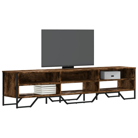 Vidaxl tv-meubel 180x34x41 cm bewerkt hout gerookt eikenkleurig