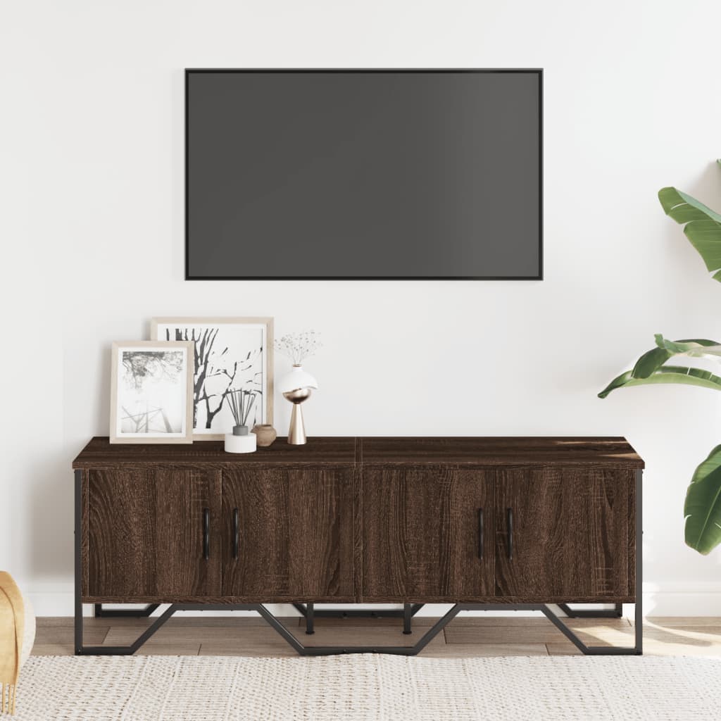 Vidaxl tv-meubel 122x34x41 cm bewerkt hout bruin eikenkleurig