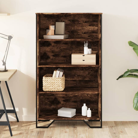 Vidaxl boekenkast 80x31x137,5 cm bewerkt hout gerookt eikenkleurig
