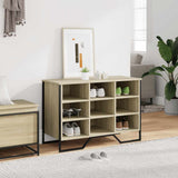Vidaxl schoenenkast 90x38x61,5 cm bewerkt hout sonoma eikenkleurig