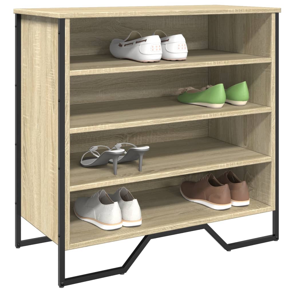 Vidaxl Shoe Cabinet 80x38x78 cm Forarbejdet træ sonoma eg farvet