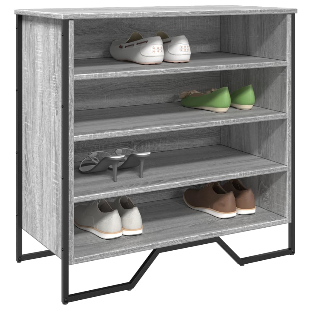 Vidaxl Shoe Cabinet 80x38x78 cm Property Wood Grey Sonoma Oak Farvet