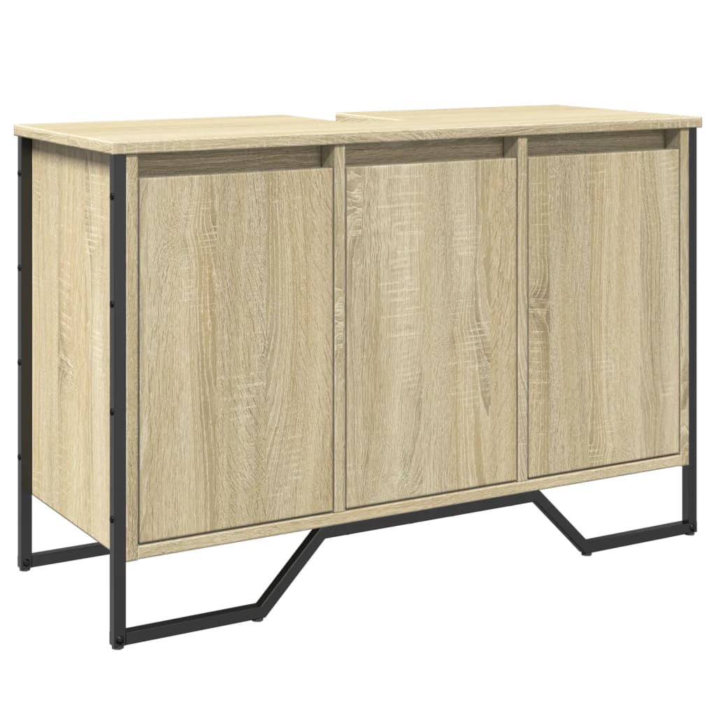Vidaxl wastafelkast 91x35x60 cm bewerkt hout sonoma eikenkleurig